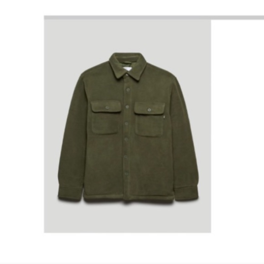 TNA polar fleece Shirt jacket from Aritzia. Size 2. Fits oversized. Dark green